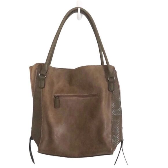 David Jones Faux Leather and Suede shoulder Bag - Picture 2 of 9